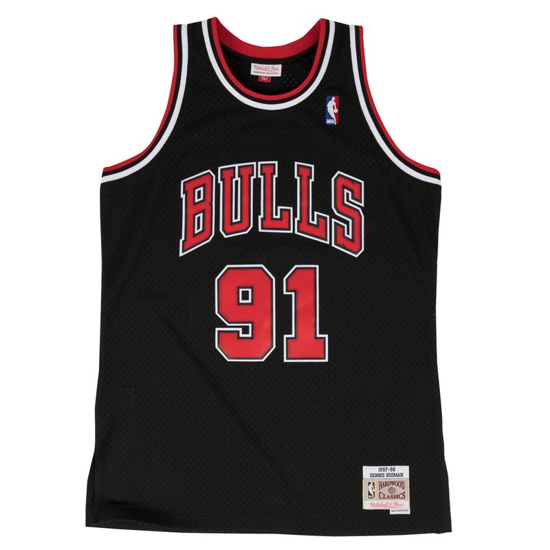 NBA Chicago Bulls Dennis Rodman Mitchell & Ness Retro Swingman Jersey – Black