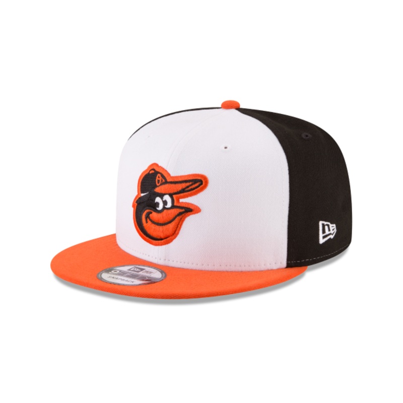 Baltimore Orioles Snapback Hat – White / Black /Orange