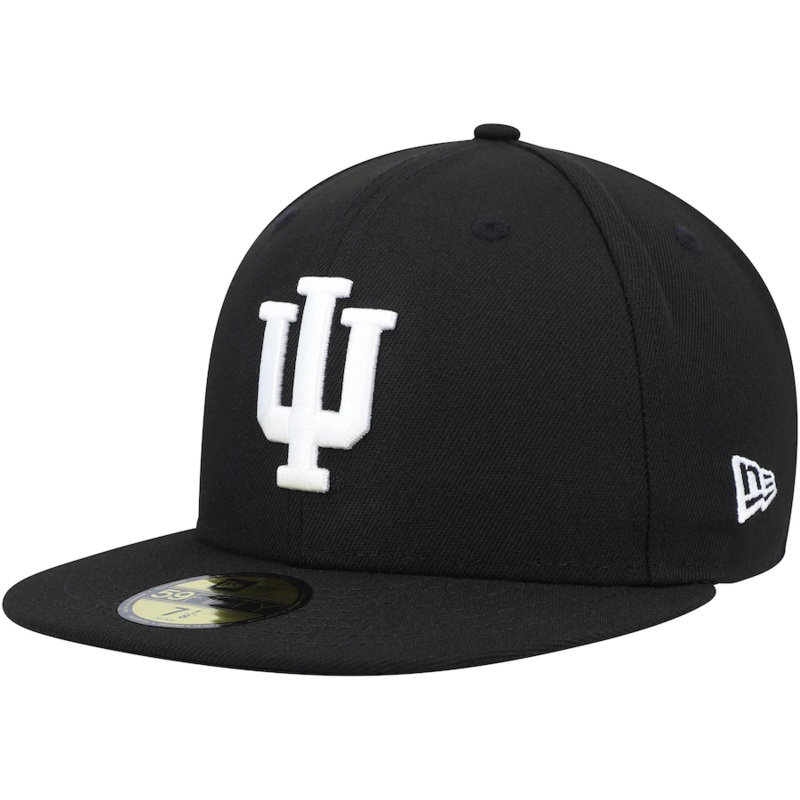 New Era Indiana Hoosiers Black & White 59FIFTY Fitted Hat