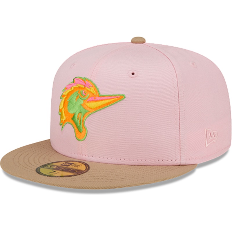 New Era Fayetteville Woodpeckers Sherbet 2022 59FIFTY Fitted Hat