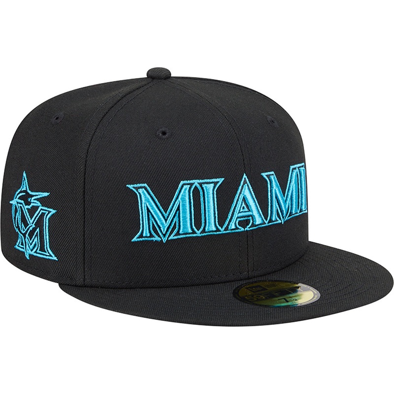 MLB Miami Marlins New Era 2025 City Connect Fan Pack 59FIFTY Fitted Hat – Black