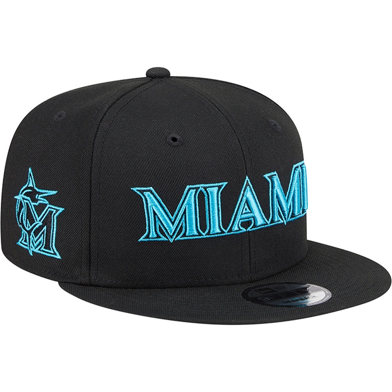 MLB Miami Marlins New Era 2025 City Connect Fan Pack 9FIFTY Snapback Hat – Black