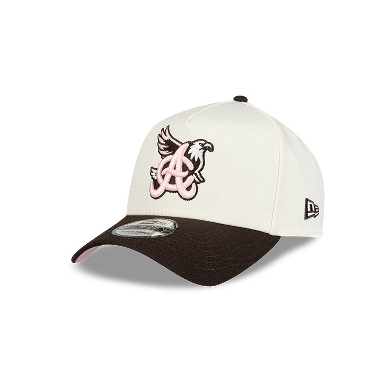 Aguilas Cibaenas New Era 9FORTY A-Frame Adjustable Hat – Beige/Pink/Black