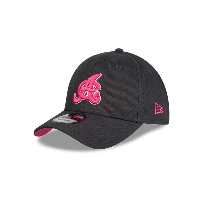 Aguilas Cibaeas New Era 9FORTY Adjustable Baseball Hat  Dark Gray/Pink
