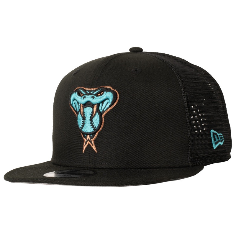 MLB Arizona Diamondbacks Snakehead New Era Shadowline 9FIFTY Snapback Trucker Hat – Black
