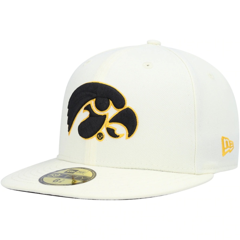 New Era Iowa Hawkeyes Cream Chrome Color Dim 2022 59FIFTY Fitted Hat