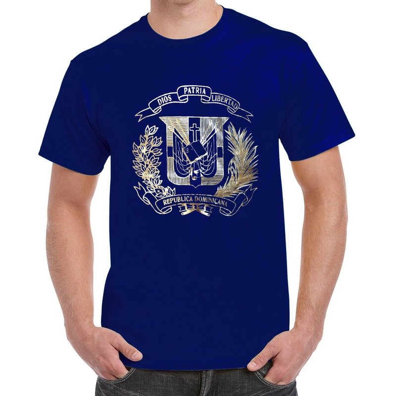 Dominican Republic Emblem T-Shirt  Metallic Gold Foil