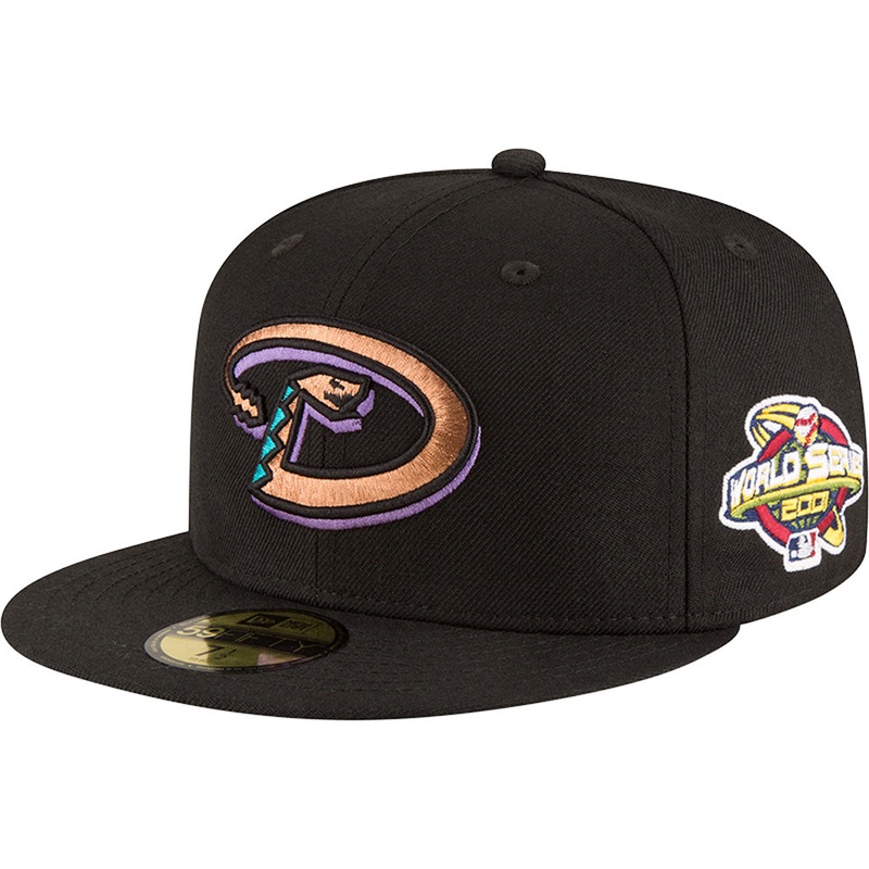 MLB Arizona Diamondbacks New Era ’01 World Series Side Patch 59FIFTY Fitted Hat – Black