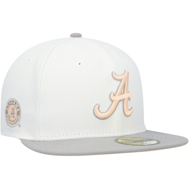 New Era Alabama Crimson Tide White/Gray Neutral Apricot 59FIFTY Fitted Hat