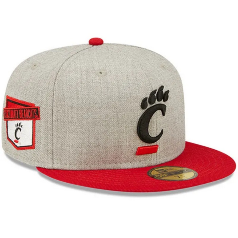 New Era Cincinnati Bearcats Grey Heather Patch 59FIFTY Fitted Hat