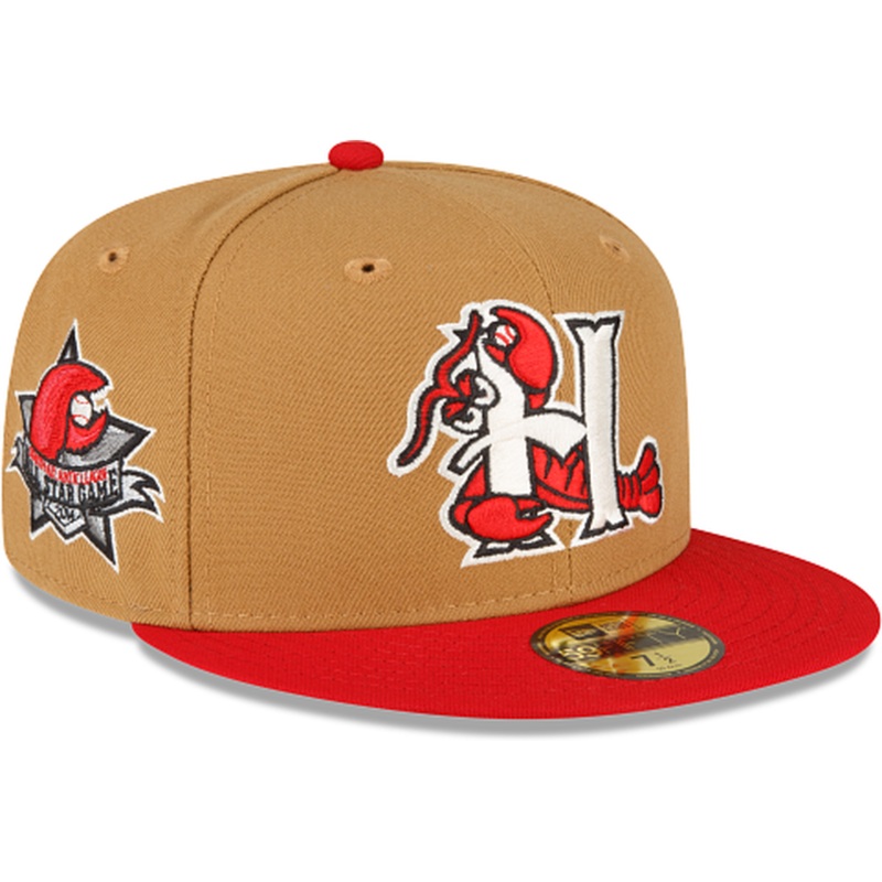 New Era Hickory Crawdads Wheat 2022 59FIFTY Fitted Hat