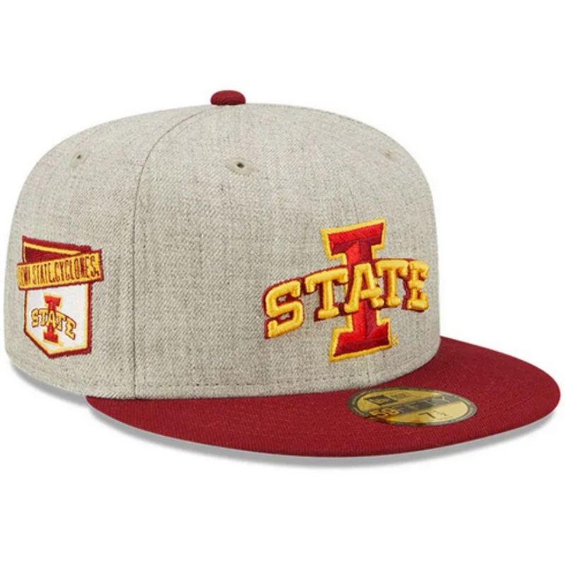 New Era Iowa State Cyclones Grey Heather Patch 59FIFTY Fitted Hat