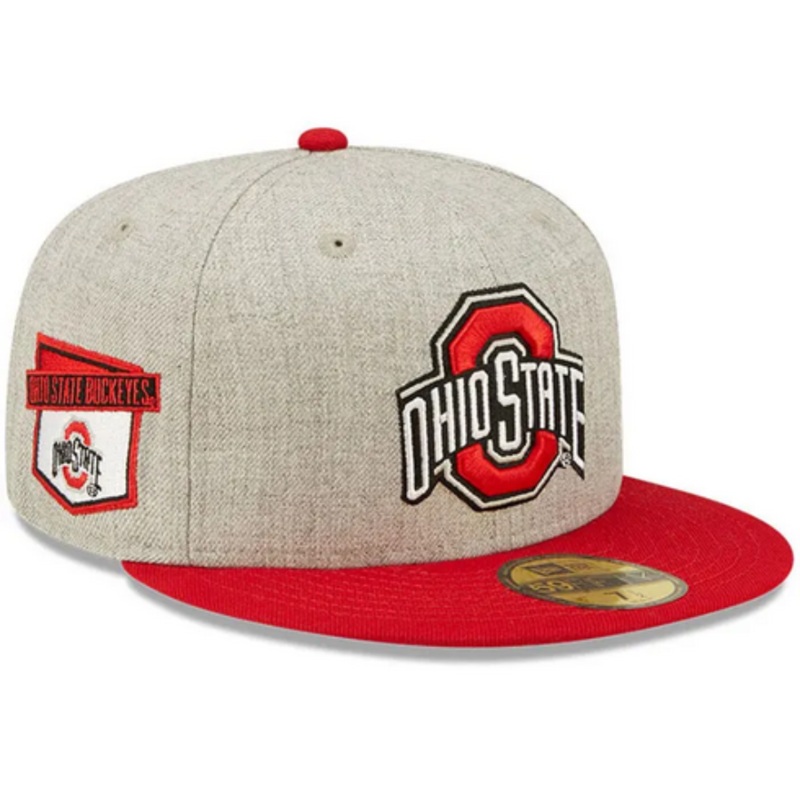 New Era Ohio State Buckeyes Grey Heather Patch 59FIFTY Fitted Hat