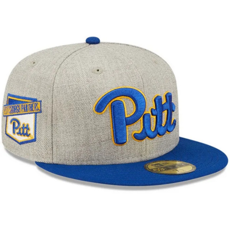 New Era Pitt Panthers Grey Heather Patch 59FIFTY Fitted Hat