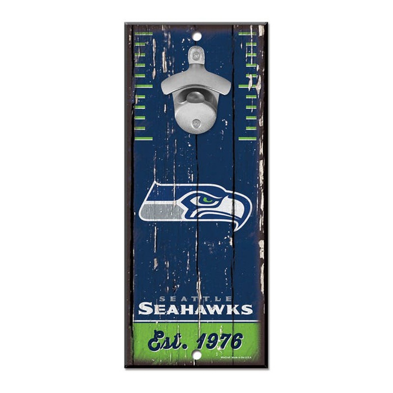 NFL Seattle Seahawks WinCraft 5″ x 12″ Bottle Opener Sign – Navy