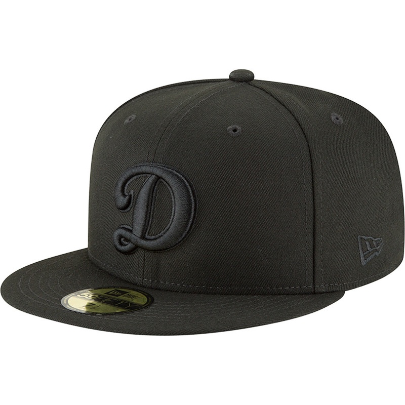 MLB Los Angeles Dodgers New Era Alternate Black on Black 59FIFTY Fitted Hat – Black