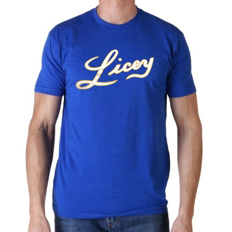 Dominican Baseball Team  Tigres del Licey Royal Blue White Metallic Gold Tshirts