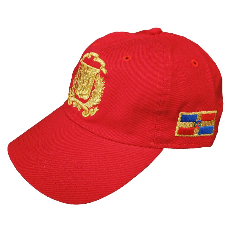 Escudo Republica Dominicana – Dominican Red / Metallic Gold Shield Dad Hat