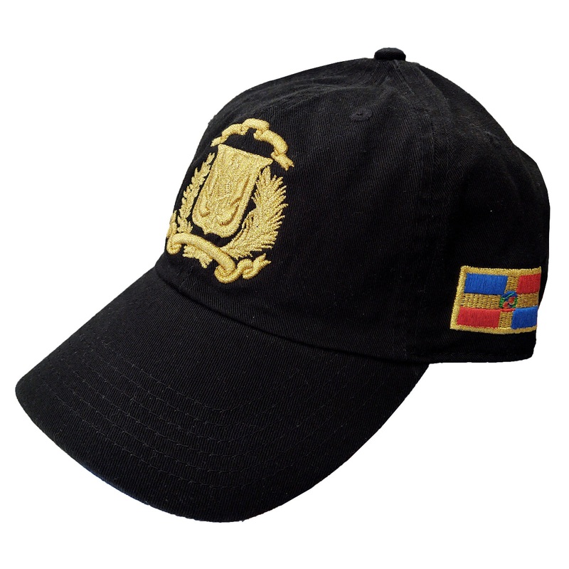 Escudo Republica Dominicana – Dominican Shield Black / Metallic Gold Color Dad Hat