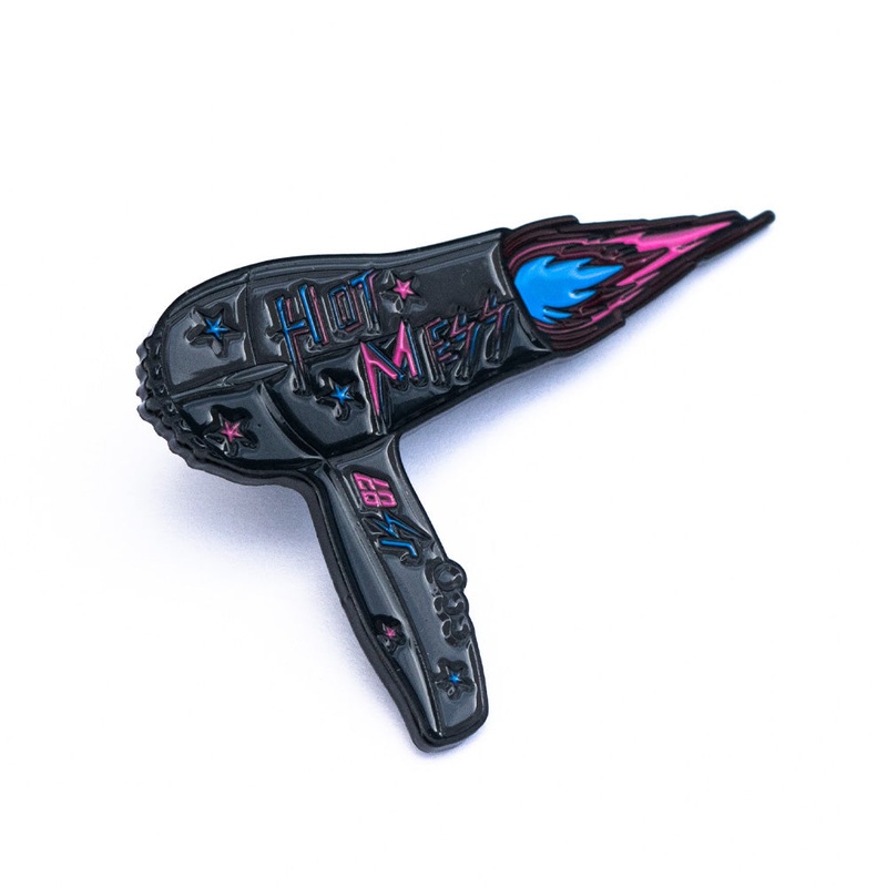Hot Mess Hair Dryer Pin