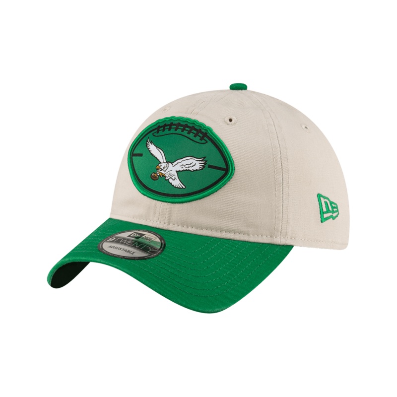 Philadelphia Eagles New Era NFL 24 Sideline Historic 9TWENTY Strapback Hat – Stone