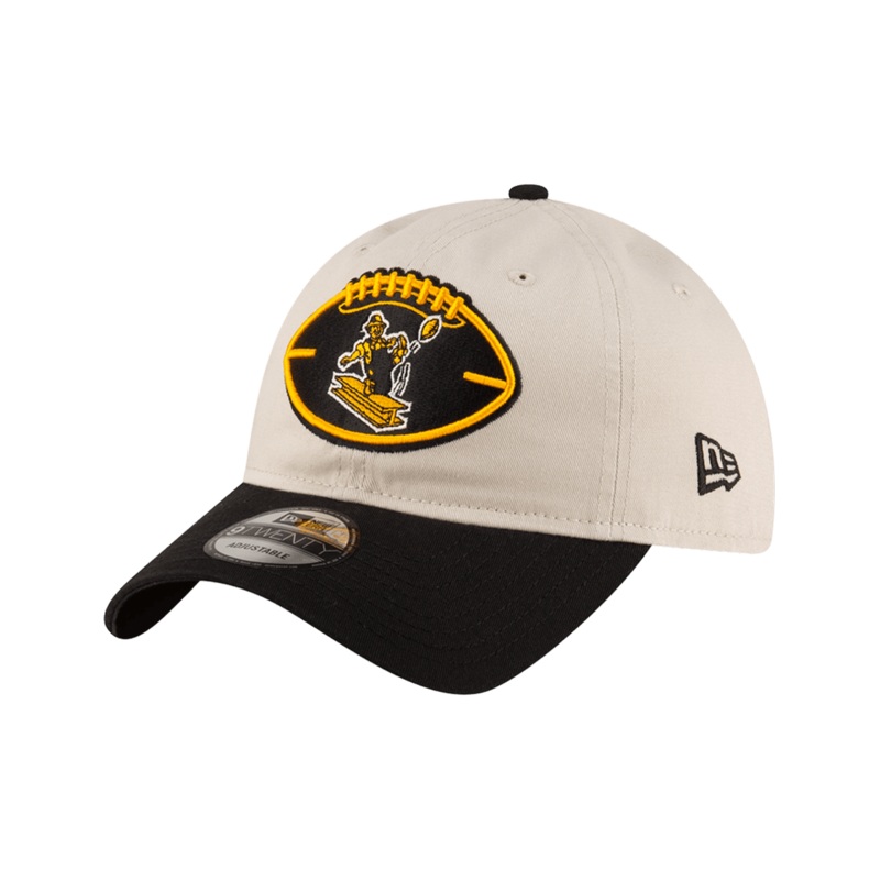 Pittsburgh Steelers New Era NFL 24 Sideline Historic 9TWENTY Strapback Hat – Stone