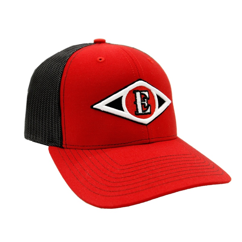 Leones del Escogido – Embroidered, Mesh Trucker Red / Black Caps