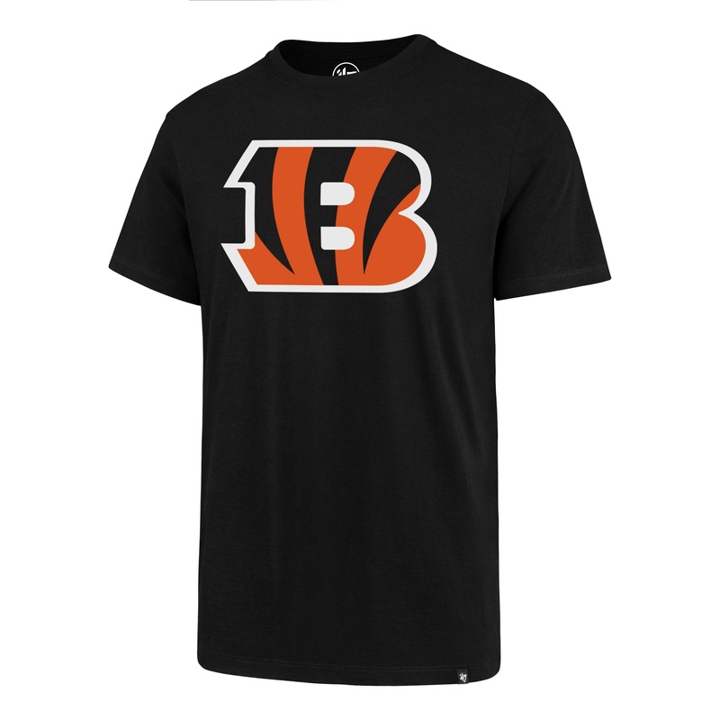 NFL Cincinnati Bengals ’47 Logo Imprint Super Rival T-Shirt – Black