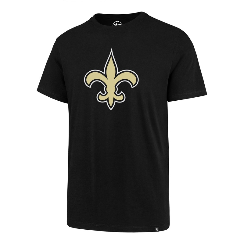 NFL New Orleans Saints ’47 Logo Imprint Super Rival T-Shirt – Black