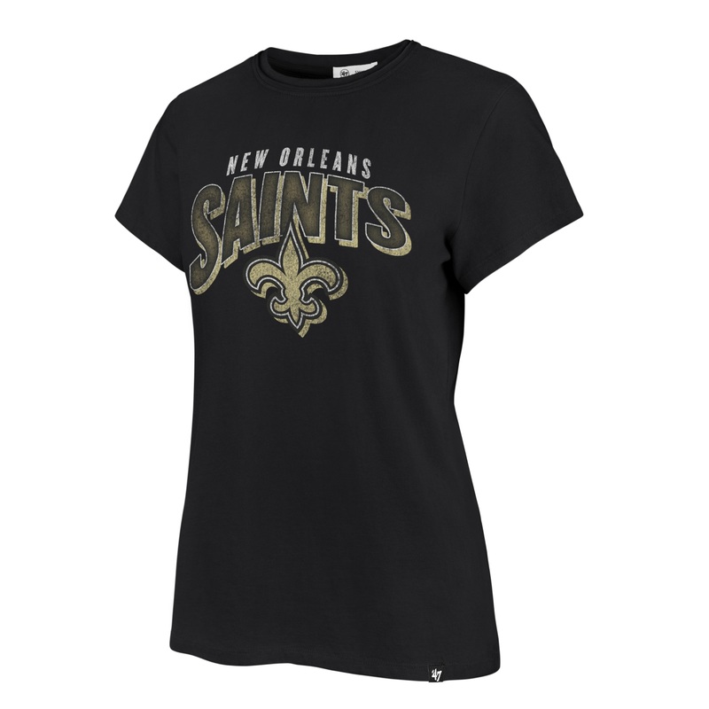 NFL New Orleans Saints Women’s ’47 Treasure Frankie T-Shirt – Black