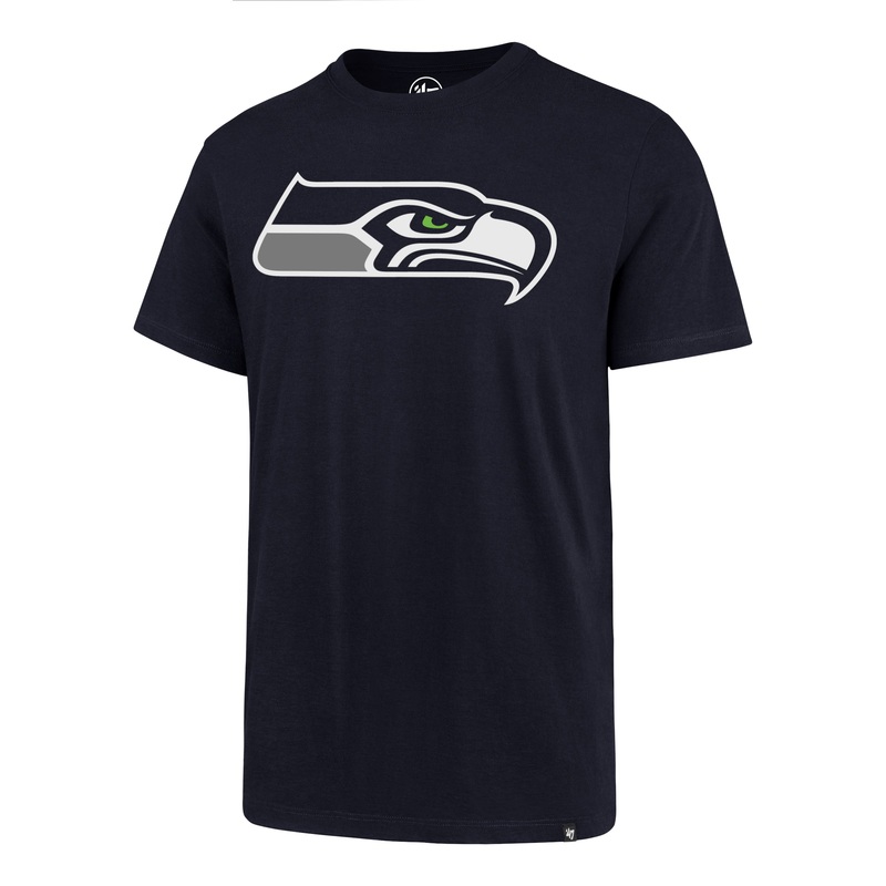 NFL Seattle Seahawks ’47 Logo Imprint Super Rival T-Shirt – Navy