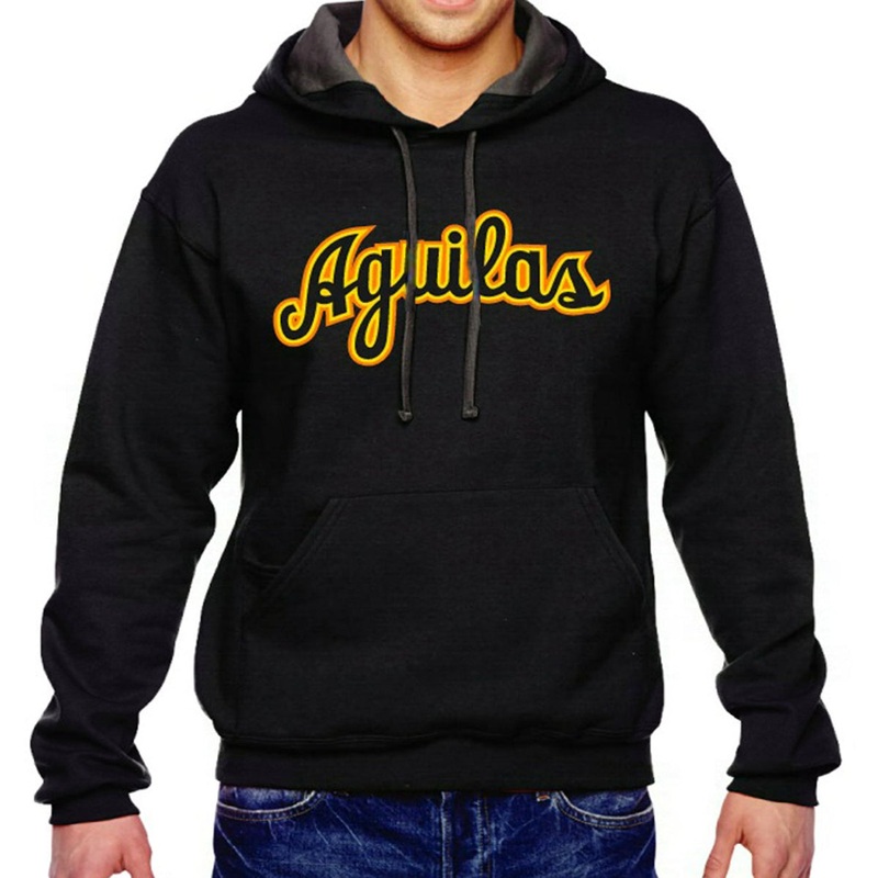 Aguilas Cibaeas Cursive letters and Black Hooded