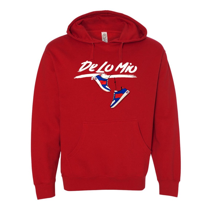 Dominican Phrase “De lo mio” printed Hoodie – Red