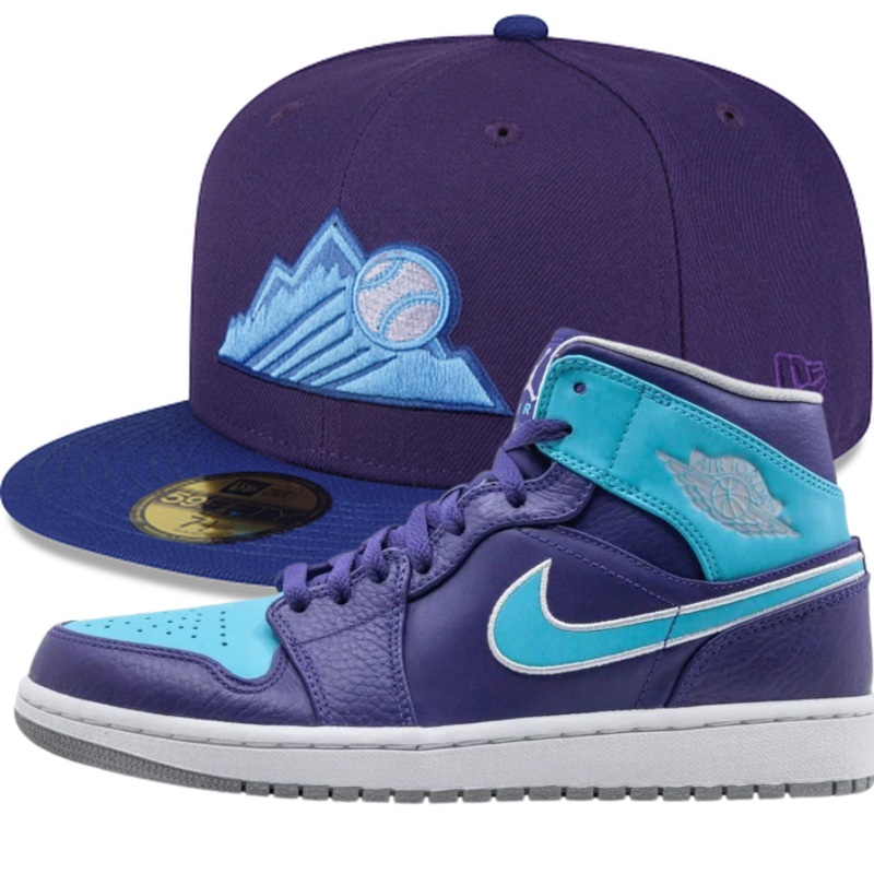 New Era Just Caps Drop 24 Fitted Hats w/ Air Jordan 1 Mid Men’s ‘Hornet’ Sneaker