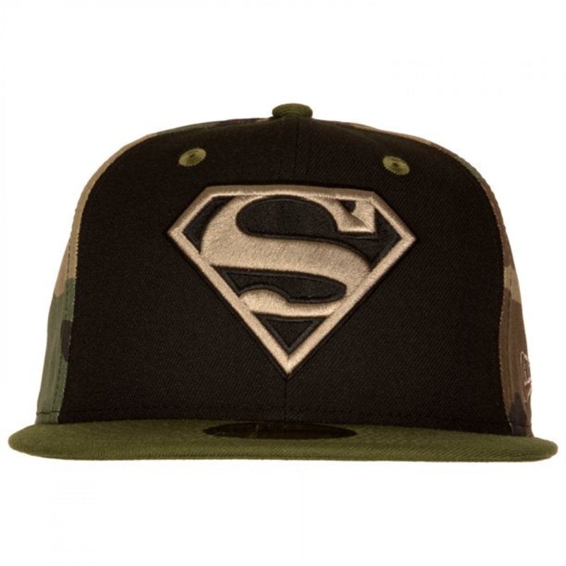 New Era Superman Black/Camo Military Green UV 59FIFTY Fitted Hat