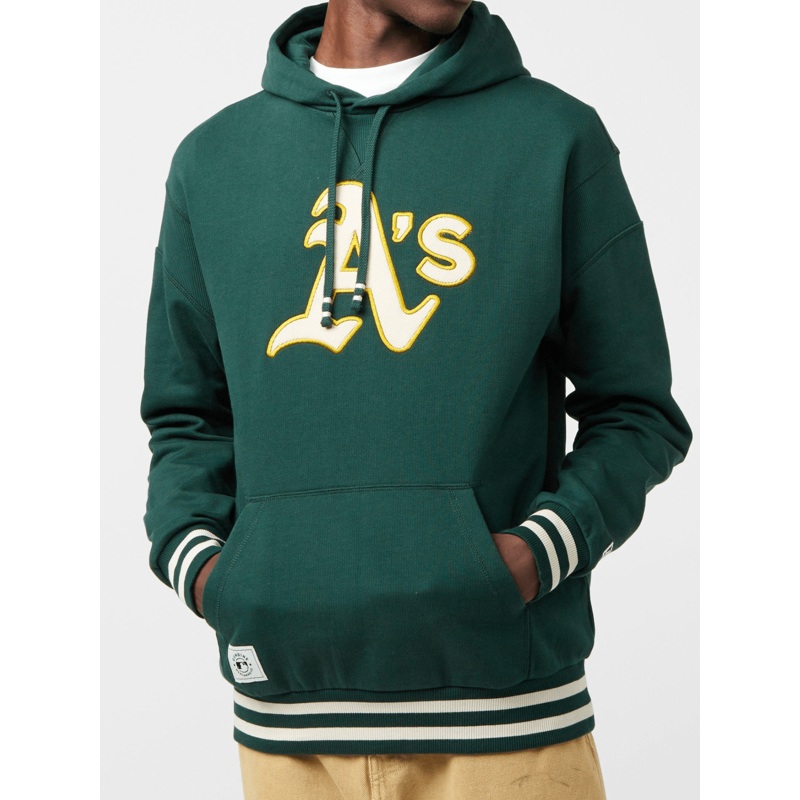 Oakland Athletics New Era MLB Rib Infill Oversized Hoodie Jumper – Green