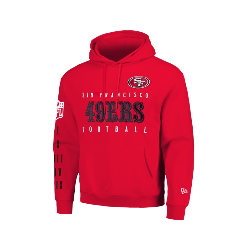 San Francisco 49ers New Era NFL Patched Oversized Hoodie Jumper – Red