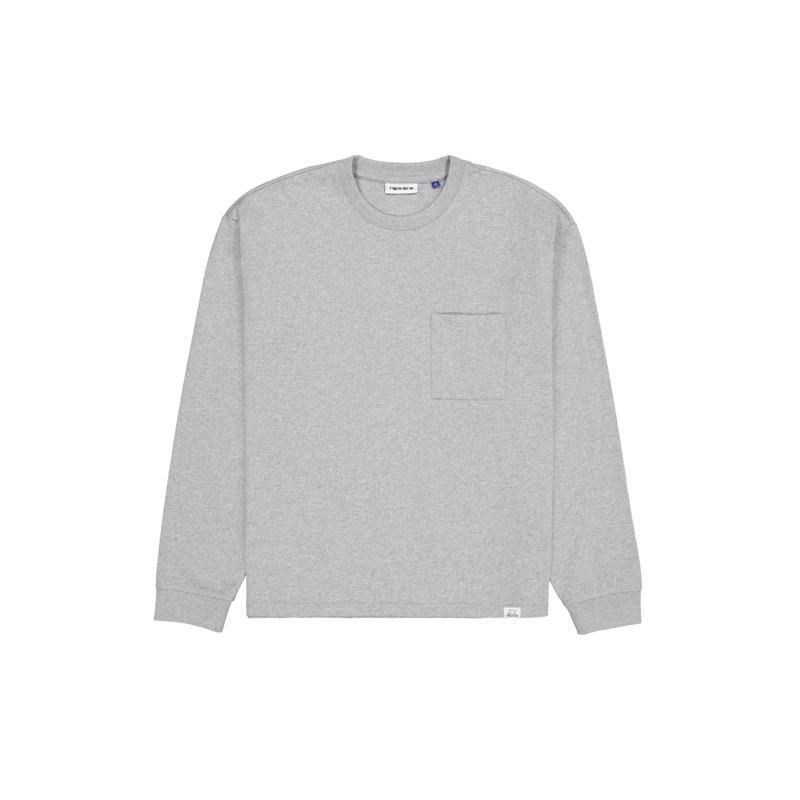 Aurora Heather Gray Long Sleeve Pocket T-Shirt