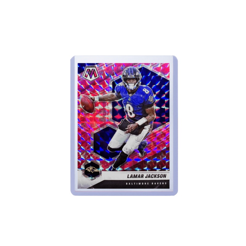 Lamar Jackson Baltimore Ravens Panini NFL Mosaic 21 Pink Camo Card