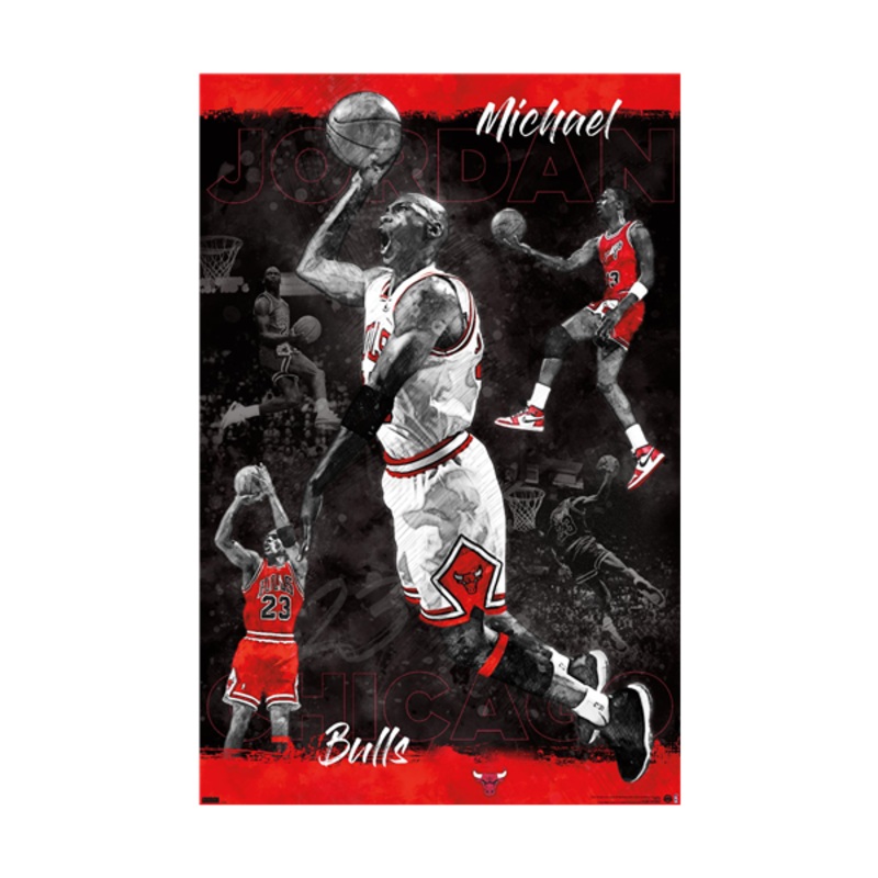 NBA Chicago Bulls Michael Jordan Trends Sketch Wall Poster