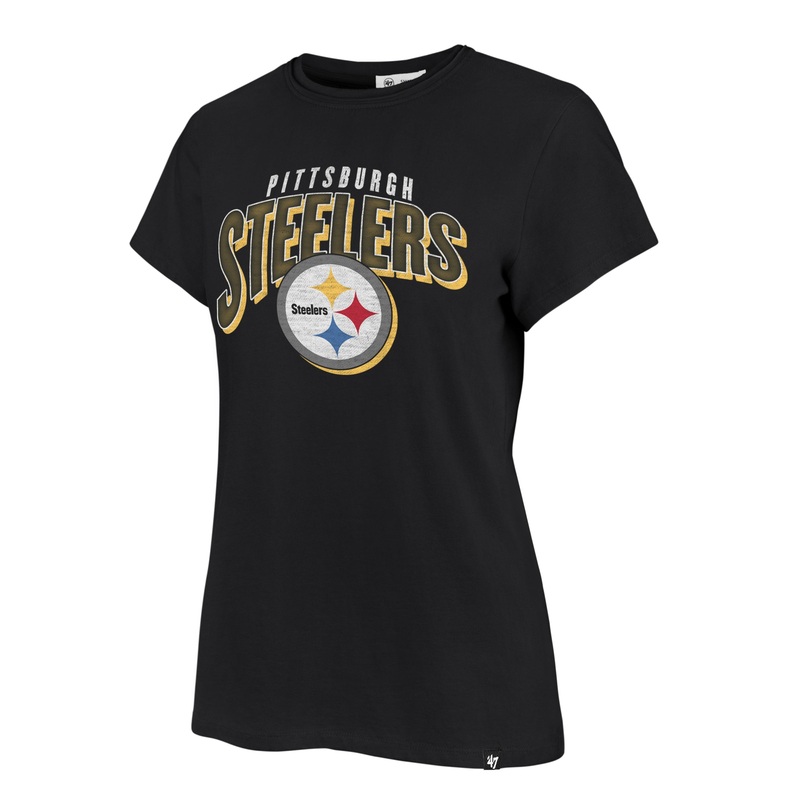 NFL Pittsburgh Steelers Women’s ’47 Treasure Frankie T-Shirt – Black