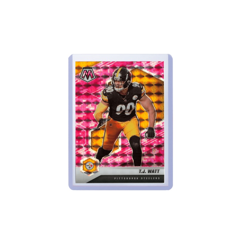 TJ Watt Pittsburgh Steelers Panini NFL Mosaic 21 Pink Camo Card