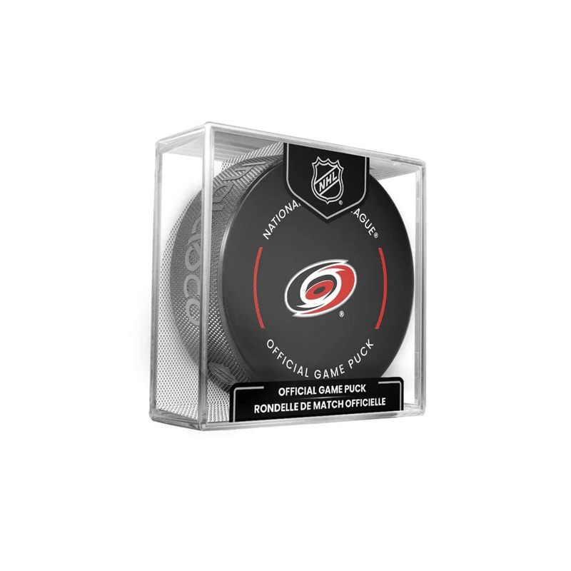 Carolina Hurricanes Inglasco NHL 24-25 Official Game Puck In Cube