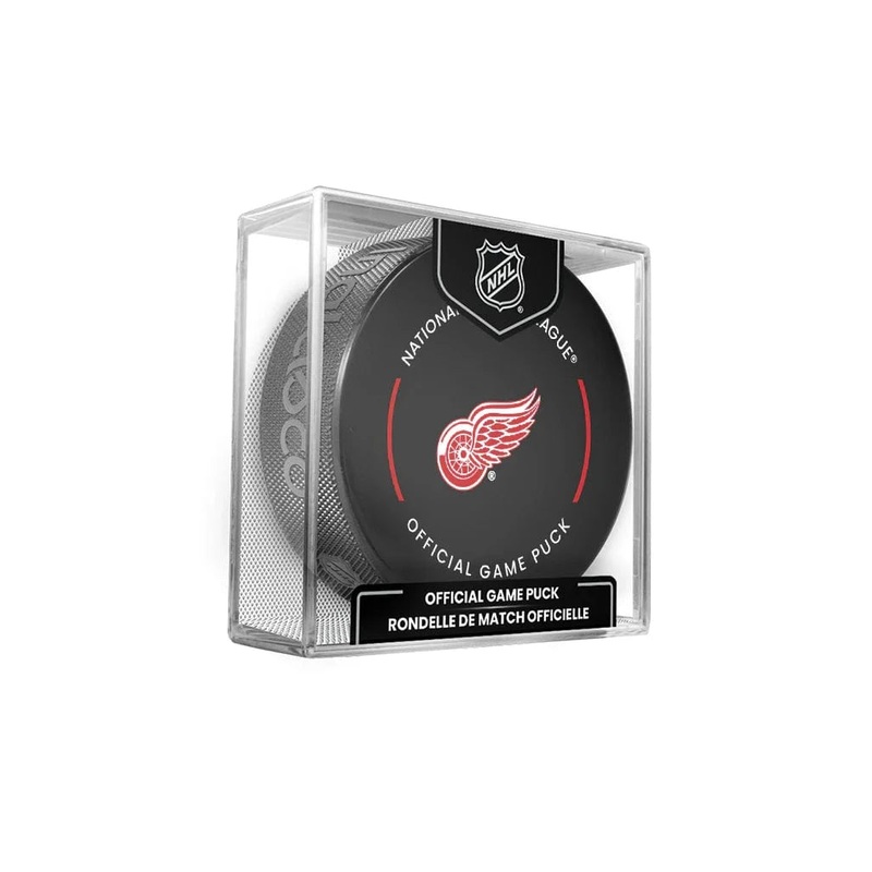 Detroit Red Wings Inglasco NHL 24-25 Official Game Puck In Cube