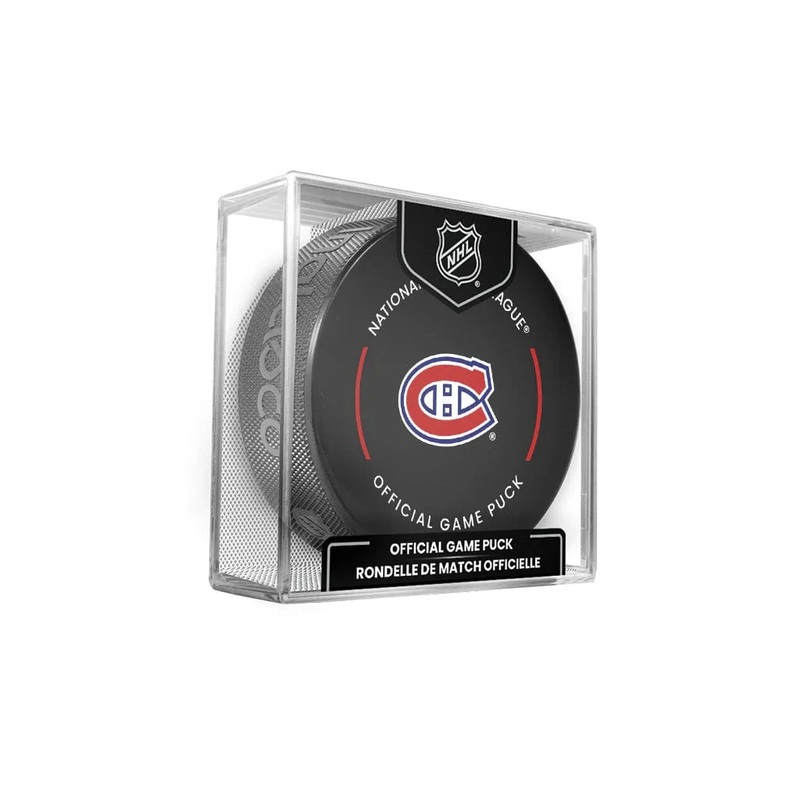 Montreal Canadiens Inglasco NHL 24-25 Official Game Puck In Cube