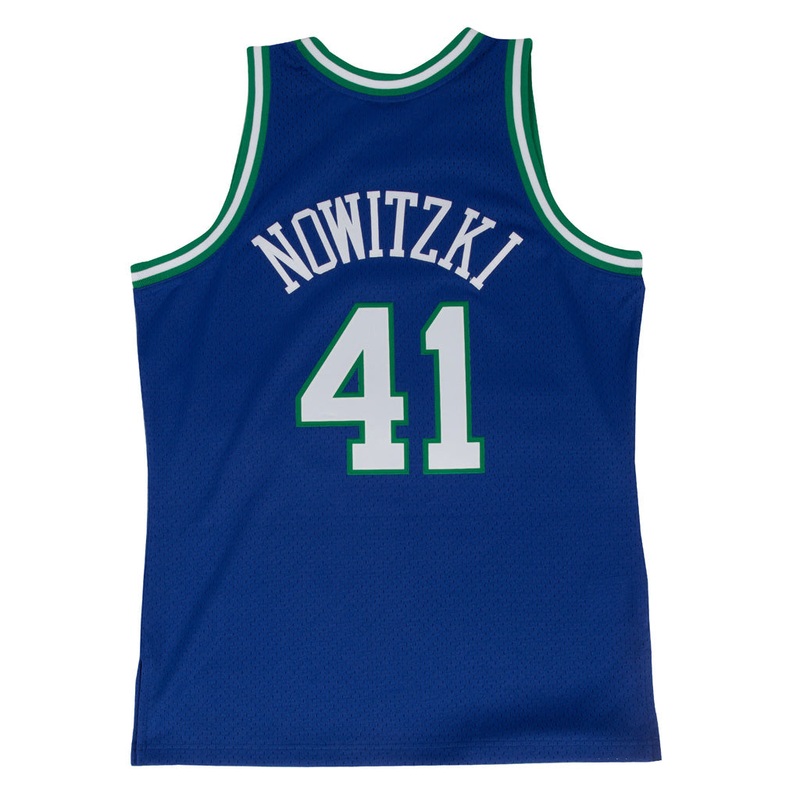 NBA Dallas Mavericks Dirk Nowitzki Mitchell & Ness Retro Swingman Jersey – Blue