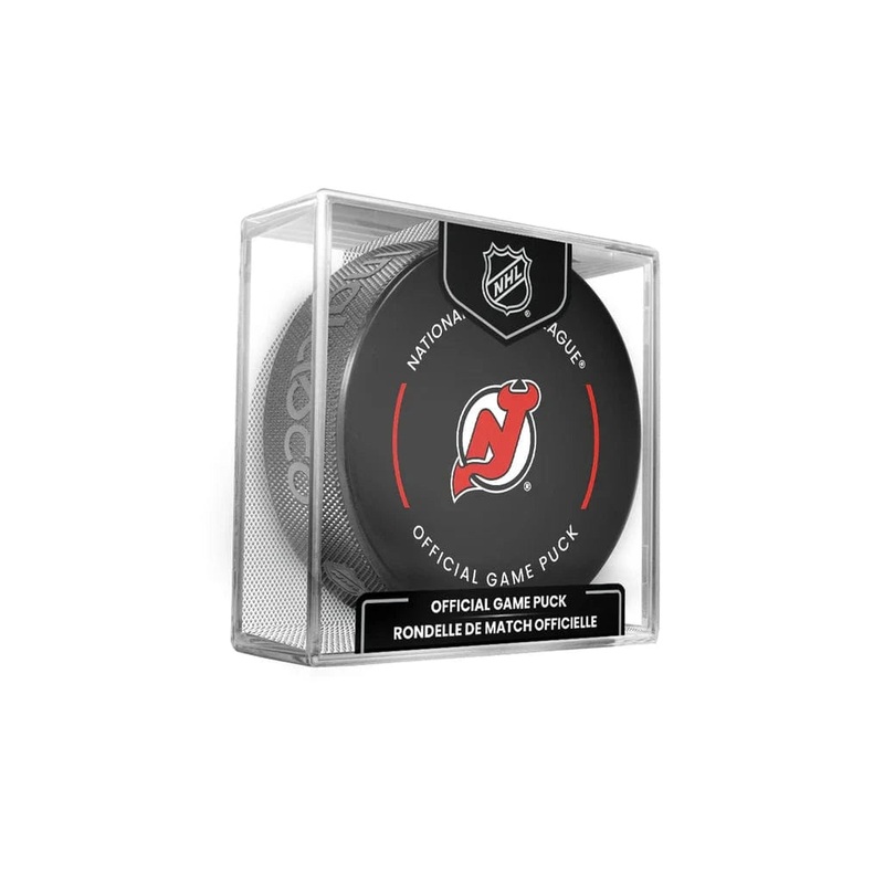 New Jersey Devils Inglasco NHL 24-25 Official Game Puck In Cube