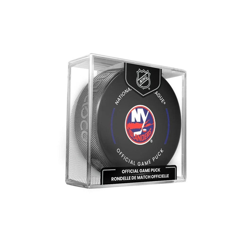 New York Islanders Inglasco NHL 24-25 Official Game Puck In Cube
