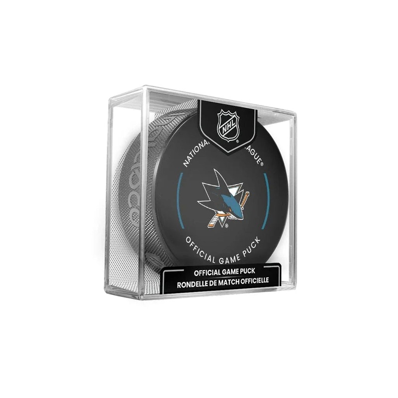 San Jose Sharks Inglasco NHL 24-25 Official Game Puck In Cube