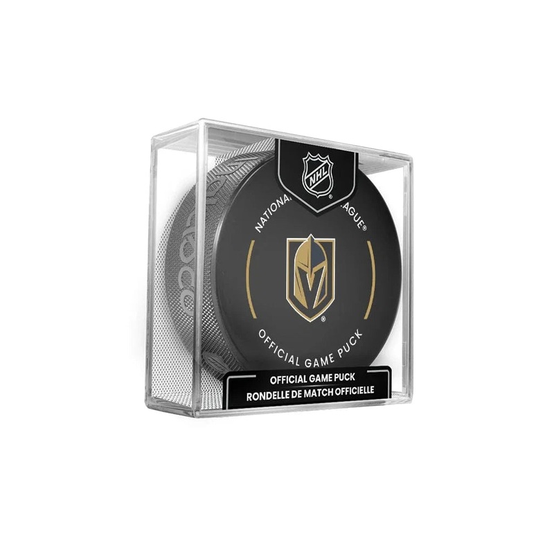Vegas Golden Knights Inglasco NHL 24-25 Official Game Puck In Cube
